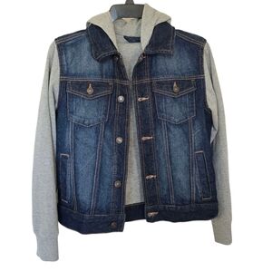 3/$15 Route 66 Jean Hoodie Jacket Size Large